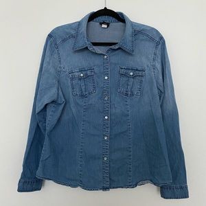 Denim button down
